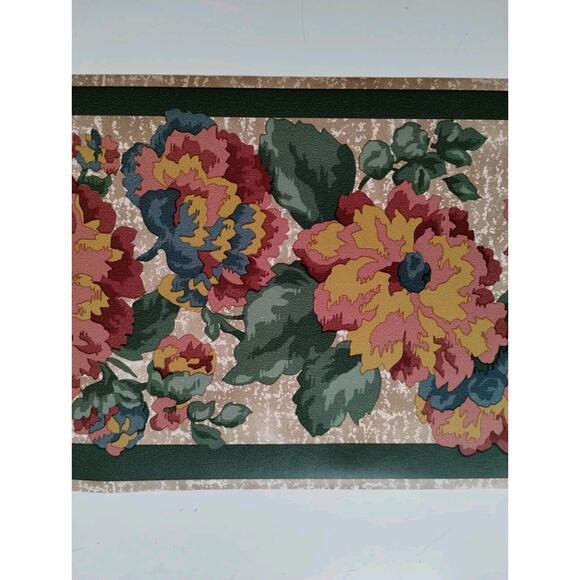 Imperial Wallcovering Pre-pasted Decorative Wall Border - Red/Pink/Gold - 5 yds - Picture 2 of 4